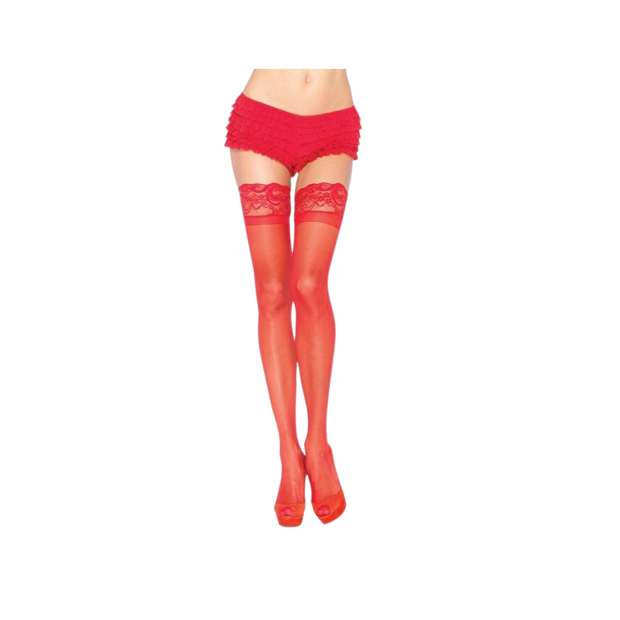 STAY UP SPANDEX SHEER THIGH HIGHS WITH SILICONE TOP